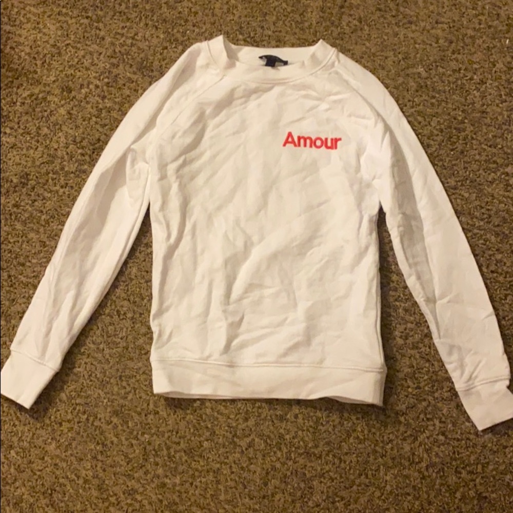 White “Amour” sweatshirt